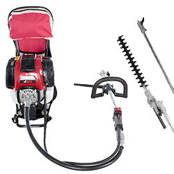 Tagliasiepi a scoppio a zaino con asta di prolunga