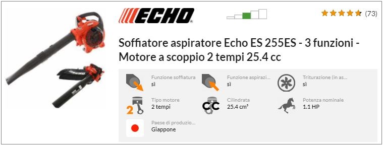 Offerta soffiatore aspiratore a scoppio