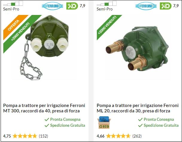 Pompa da trattore per irrigazione