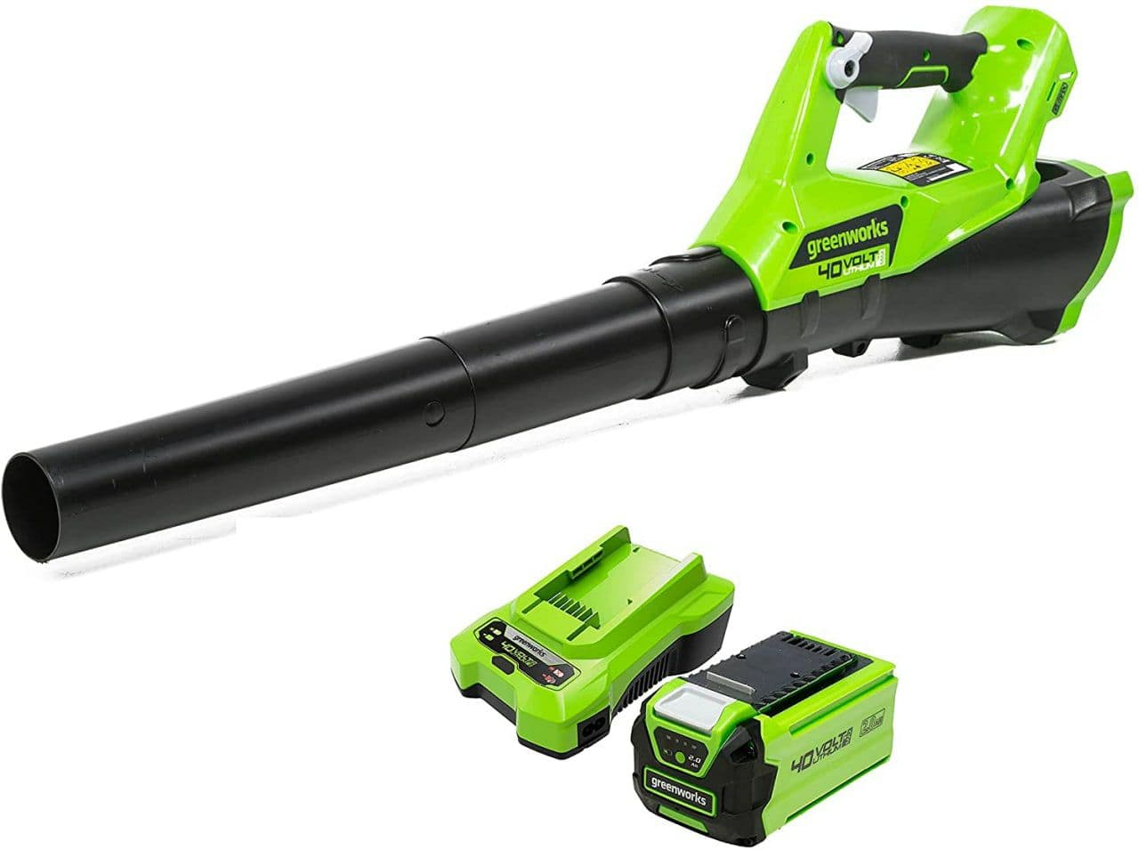 Soffiatore Assiale a Batteria Greenworks tools 40 V G40AB, con controllo elettronico della Velocità con Batteria e Caricabatterie Inclusi.