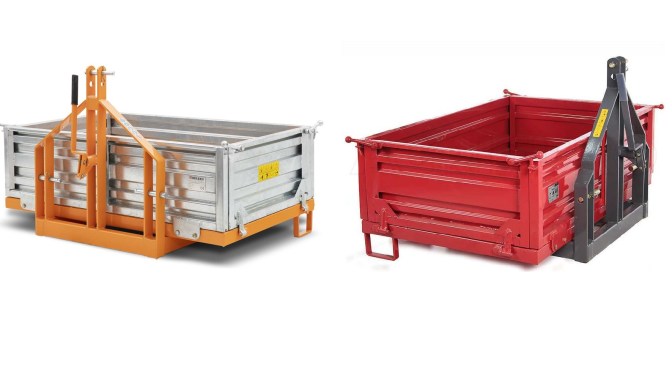 Cassone metallico ribaltabile per trattori