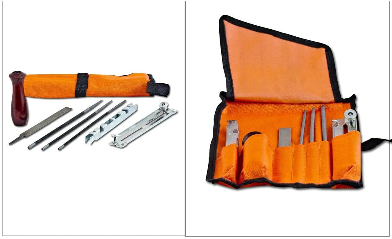 Set per affilatura catena della motosega con custodia