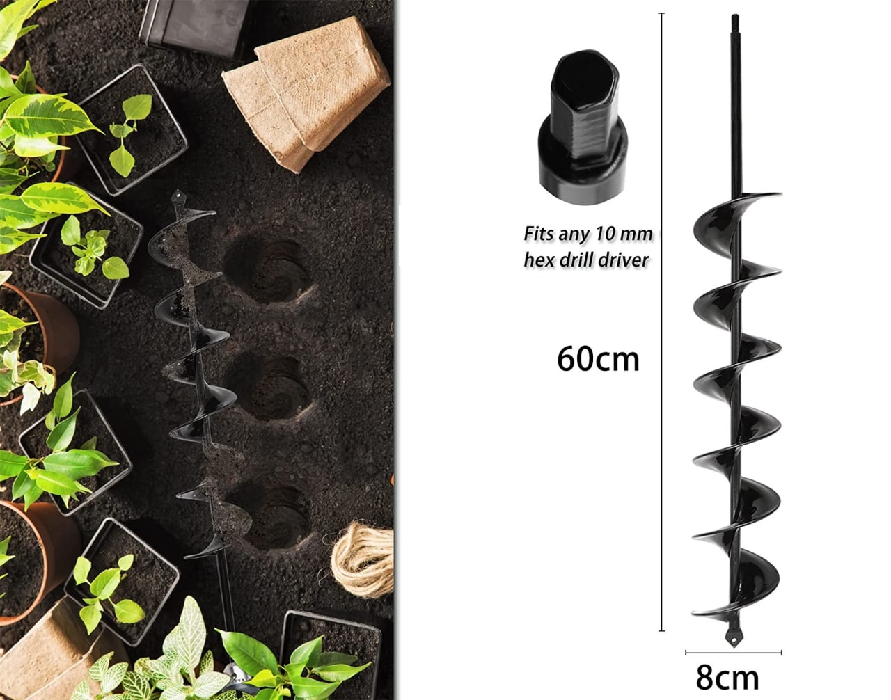 Punta trapano a spirale per terreno