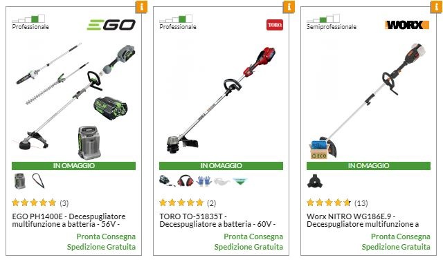 Decespugliatori a batteria in offerta