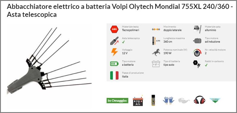 Abbacchiatore Volpi Olytech Mondial 12 in offerta
