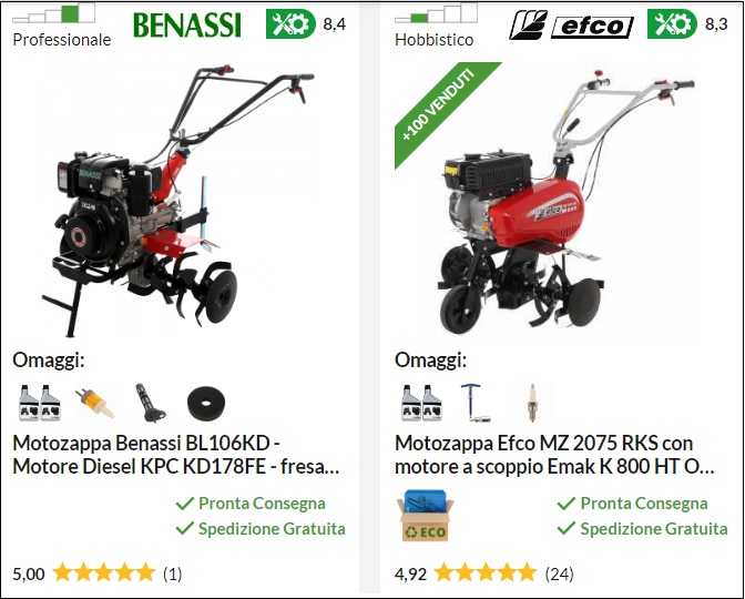 Motozappe in offerta - Benassi ed Efco