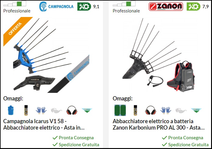 Abbacchiatori Campagnola e Zanon in offerta