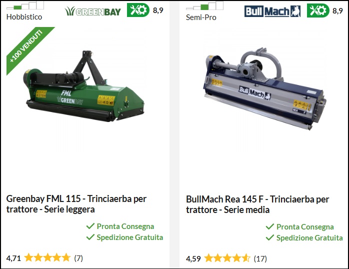 trinciaerba per trattore in offerta (greenbay Bullmach)